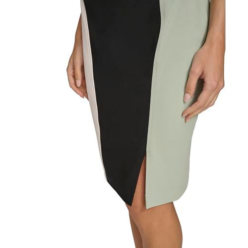 calvin klein women's dresses dress, black/jadeite/cream, 10