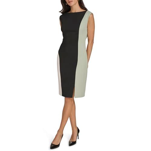 calvin klein women's dresses dress, black/jadeite/cream, 10