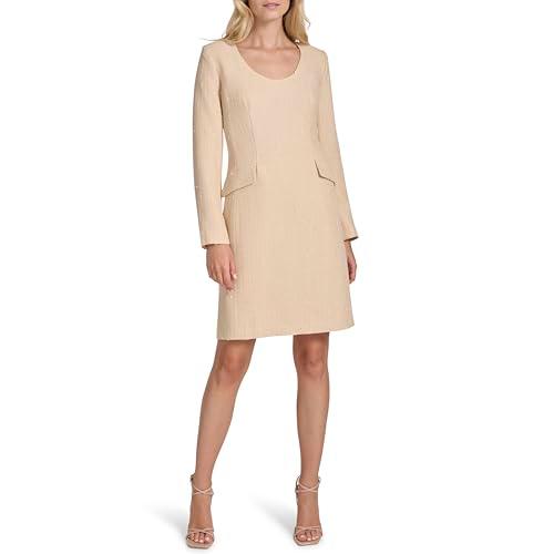 calvin klein women's dresses dress, cashew/cream, 4
