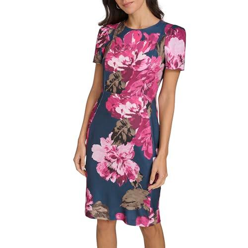 calvin klein women's dresses dress, indigo multi, 8