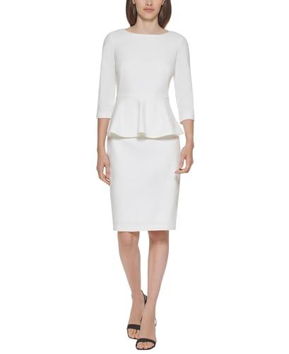 calvin klein women's dresses sheath dress, cream, 14