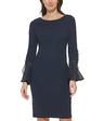 calvin klein women's dresses sheath dress, indigo, 4