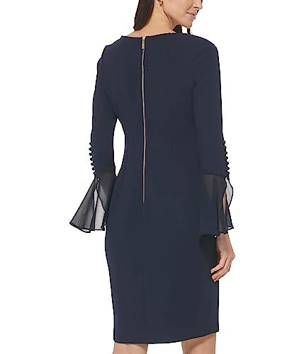 calvin klein women's dresses sheath dress, indigo, 4