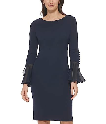 calvin klein women's dresses sheath dress, indigo, 4