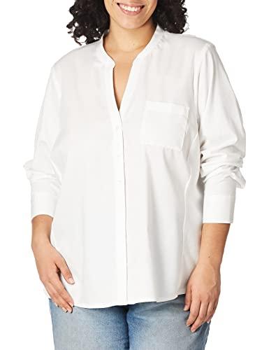 calvin klein women's plus size non-iron---knit combo---shirt, birch, 2x