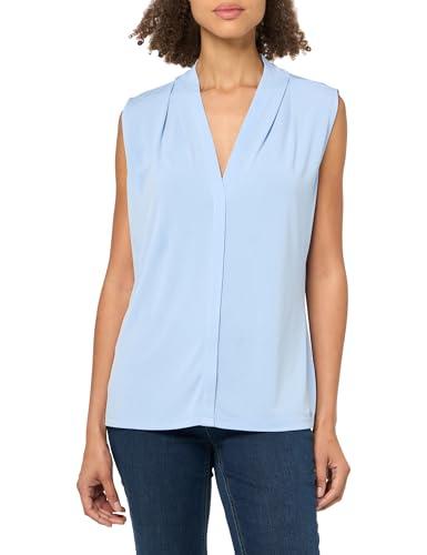 calvin klein women's sleeveless v-neck suiting blouse, baby blue, l