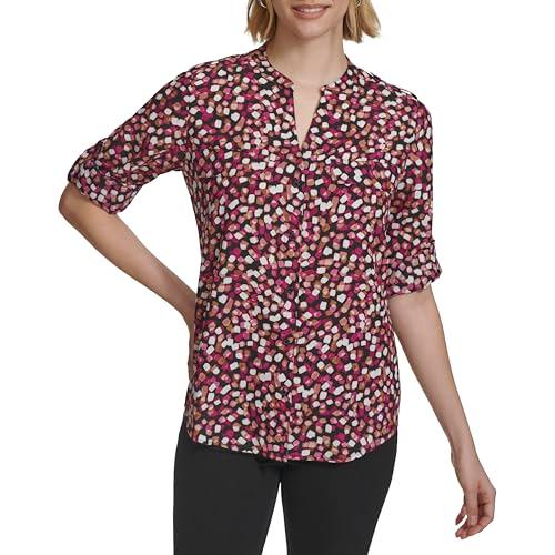 calvin klein women's sportswear blouse,jewel combo,m