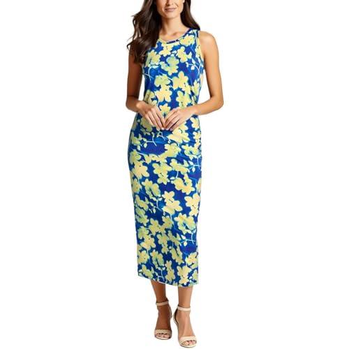 calvin klein women's sportswear dress,dazzling blue multi,xl