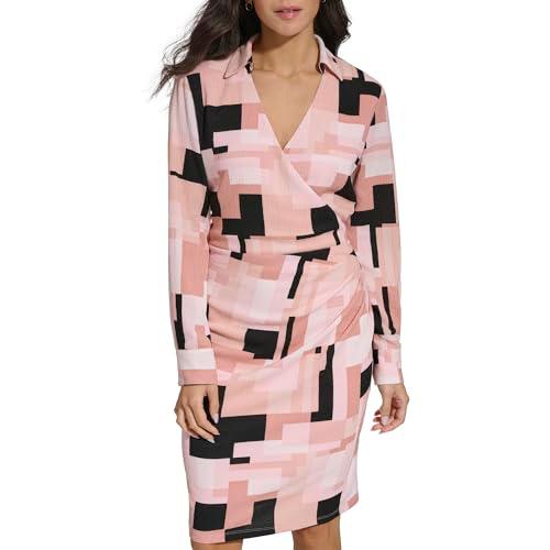 calvin klein women's sportswear dress,desert rose/black,large