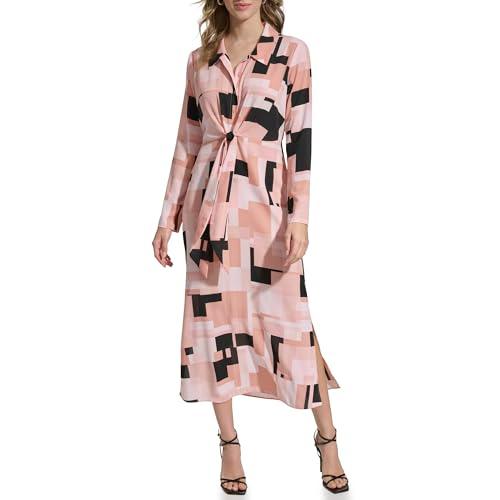 calvin klein women's sportswear dress,desert rose/black,x-large