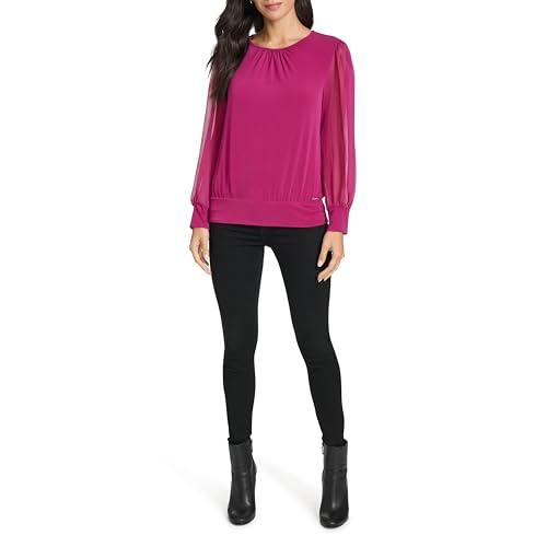 calvin klein women's sportswear top, mulberry, large