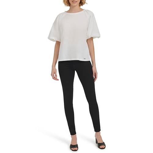 calvin klein women's sportswear top,cream,s