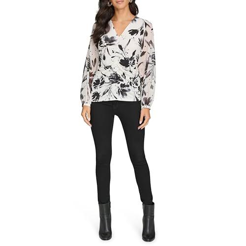 calvin klein women's sportswear top,crm/blk,medium
