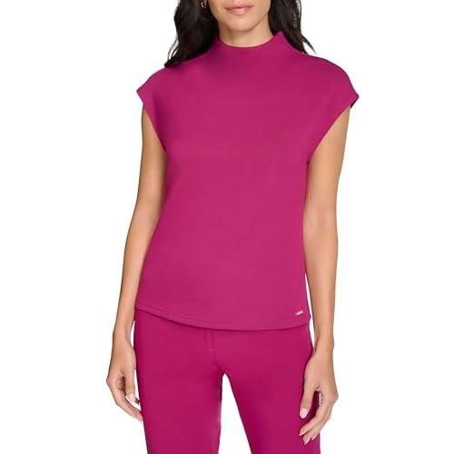 calvin klein women's suits knit top, mediumulberry, x-large