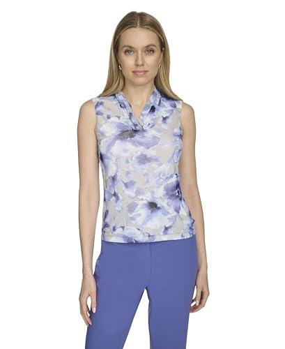 calvin klein women's suits top, spring blue multi, small
