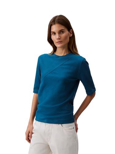 calvin klein women's textured knit 3/4 sleeve top, ink blue