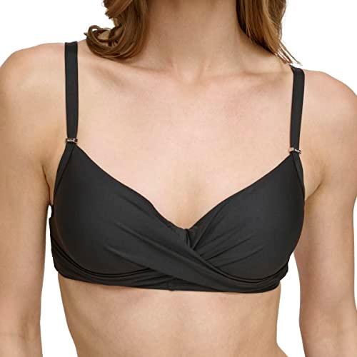 calvin klein women's twist underwire bikini swimsuit top, black, large