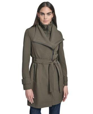 calvin klein womens belted wrap coat p xxs xxl