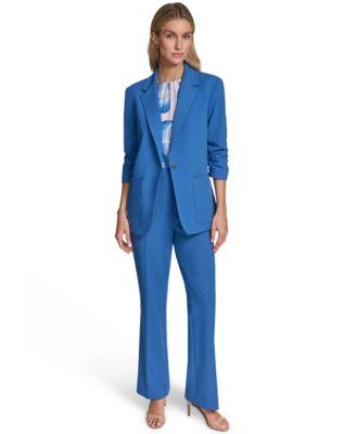 calvin klein womens one button jacket modern fit straight pants