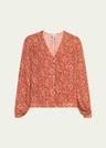 calvin printed long-sleeve blouse