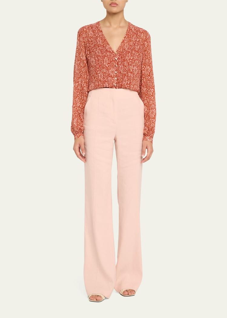 calvin printed long-sleeve blouse