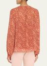 calvin printed long-sleeve blouse