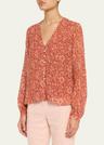 calvin printed long-sleeve blouse