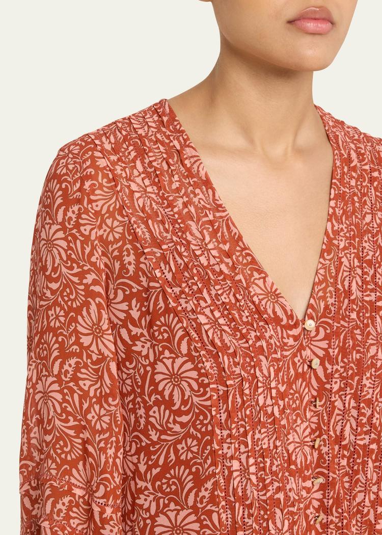 calvin printed long-sleeve blouse