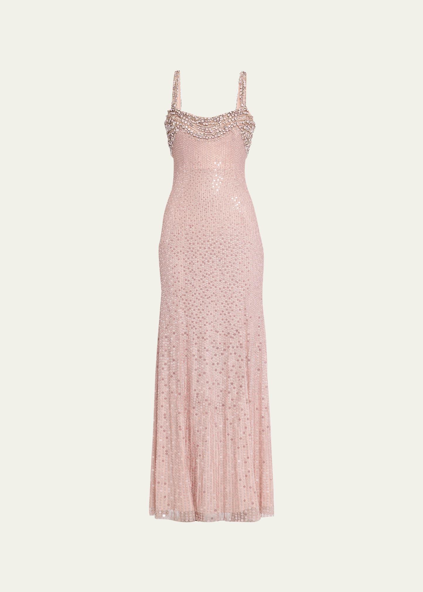 calypso embellished tulle gown