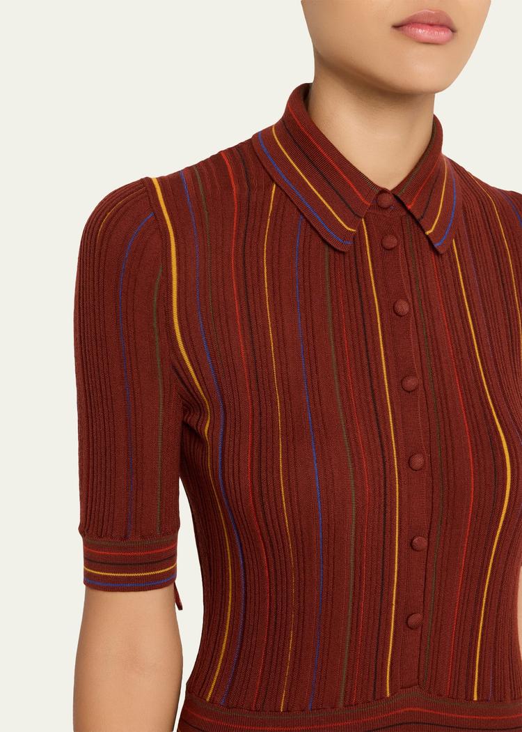 calypso pinstripe merino dress