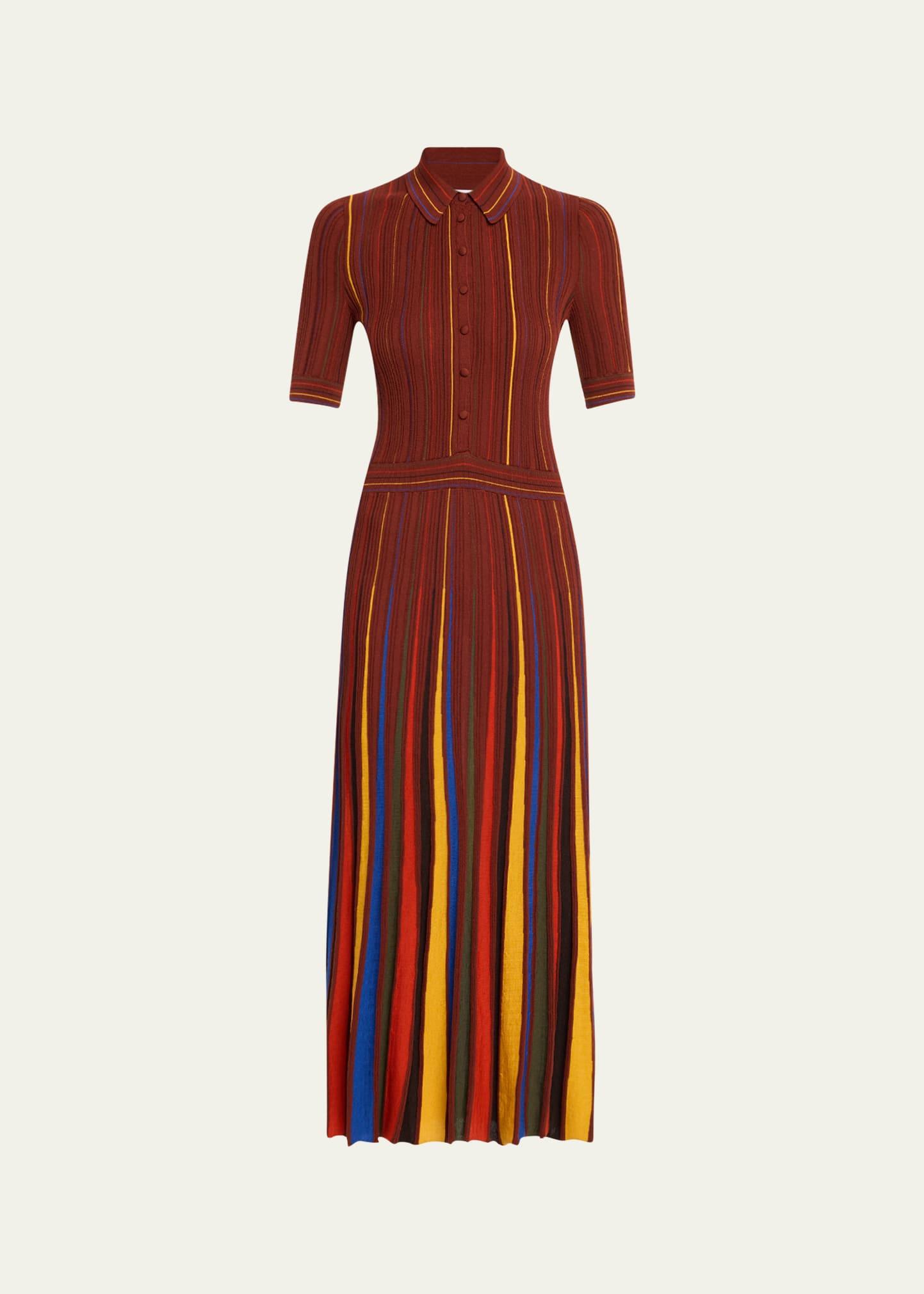 calypso pinstripe merino dress