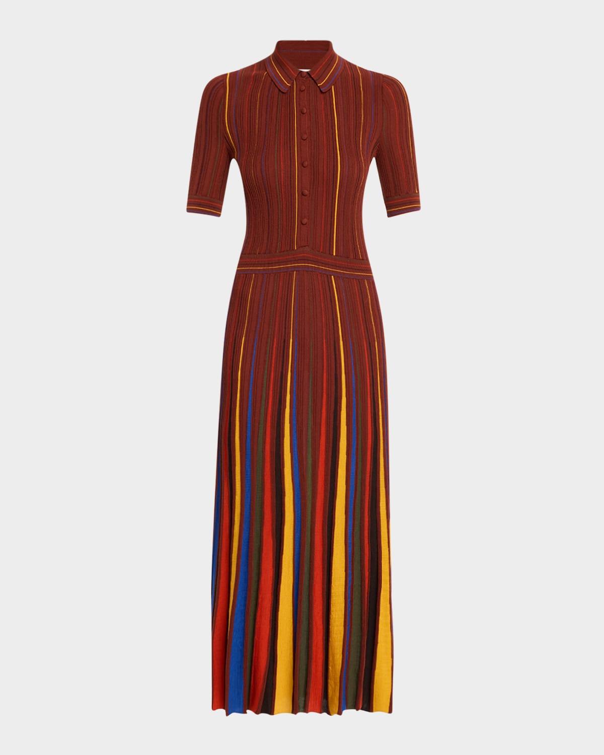 calypso pinstripe merino dress
