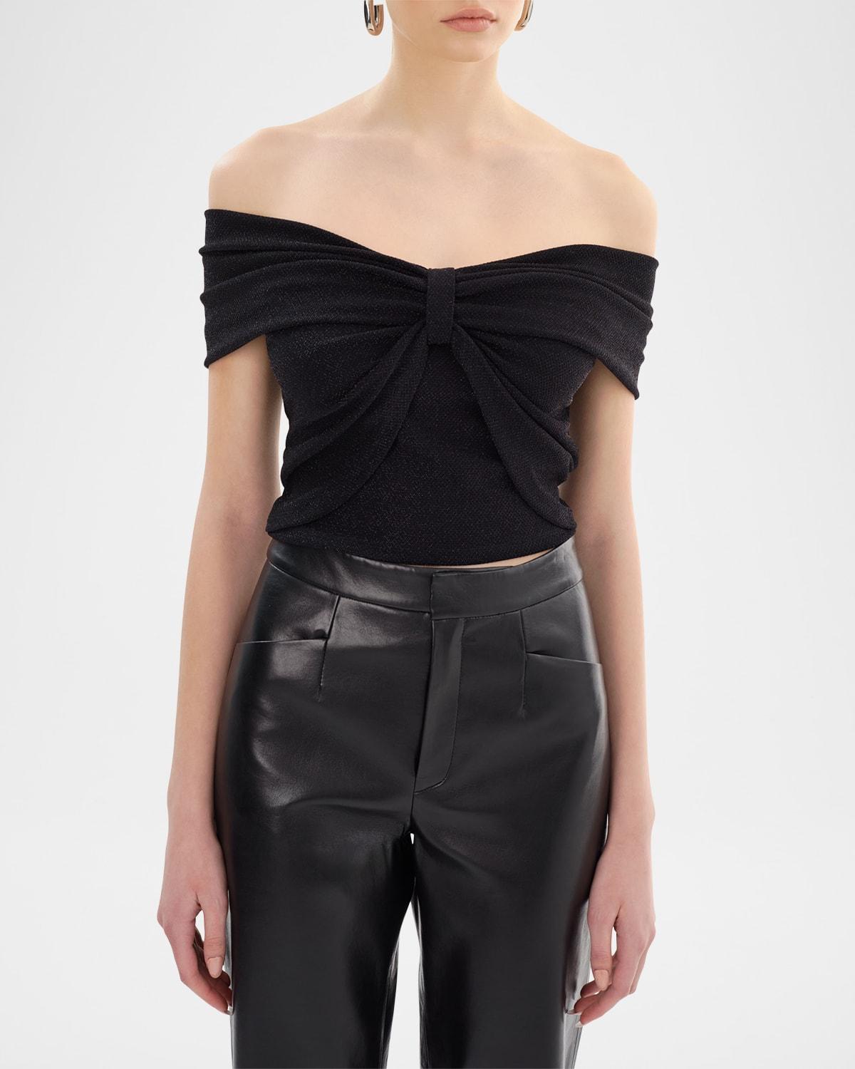 camelia metallic off-shoulder top