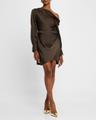 cameron draped one-shoulder mini dress