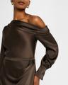 cameron draped one-shoulder mini dress