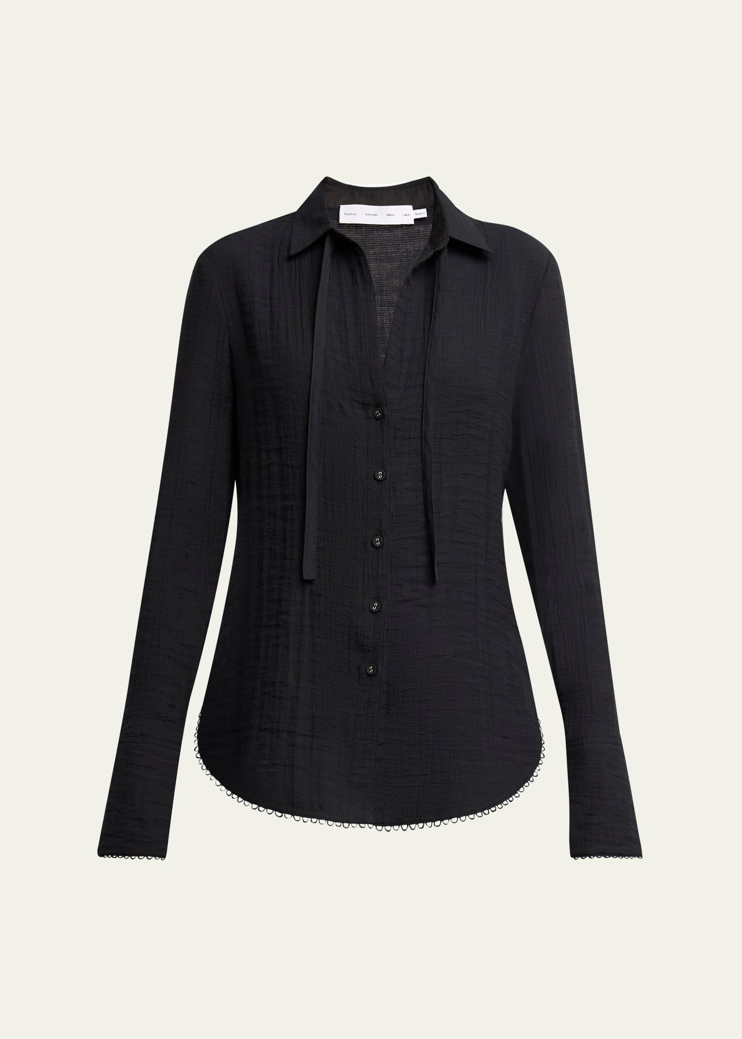 cami crinkled long-sleeve shirt