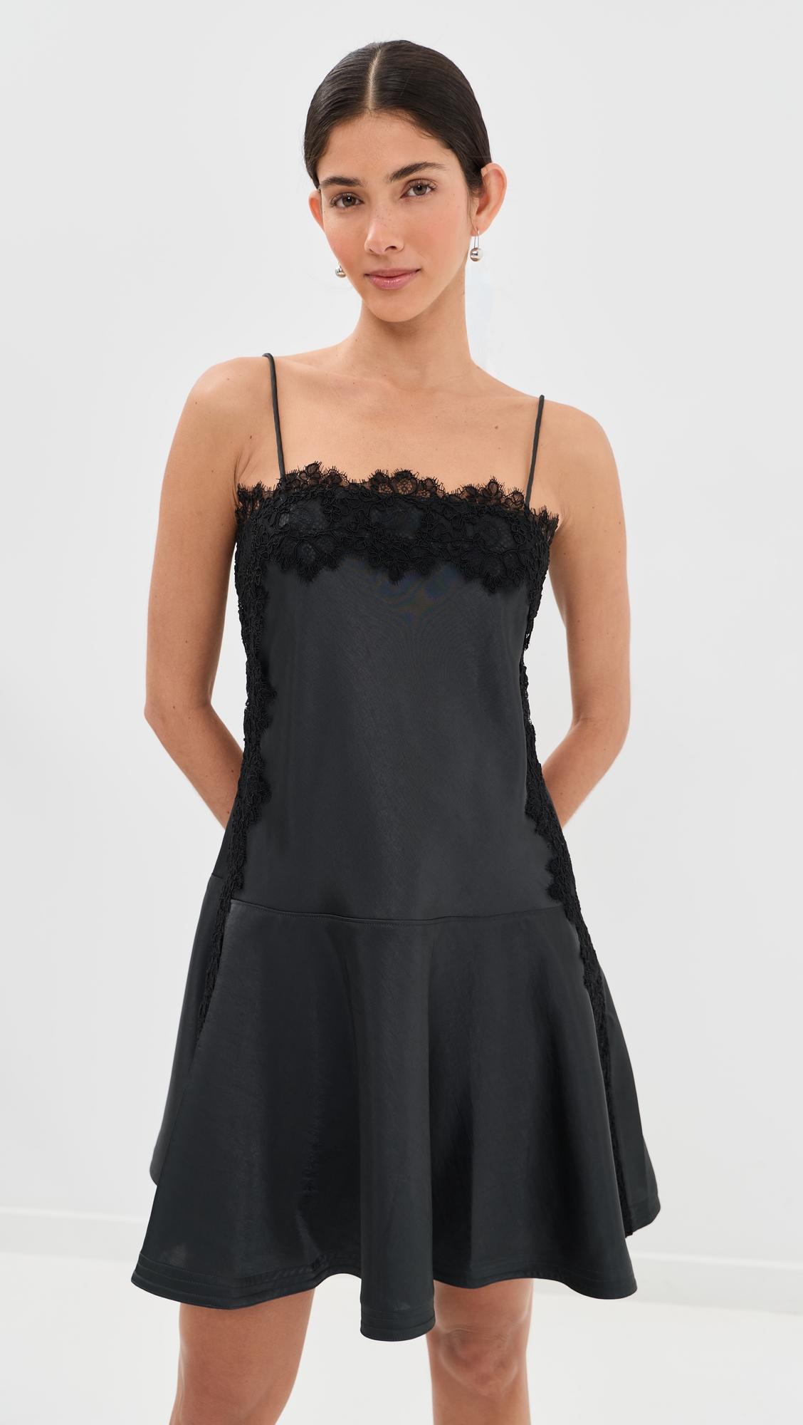cami mini dress with lace trim