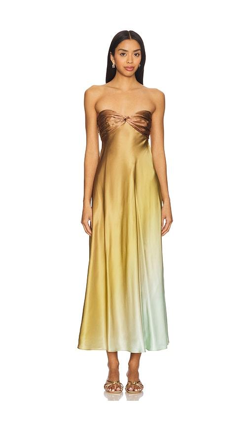 cami nyc aveiro dress in brown,mustard.