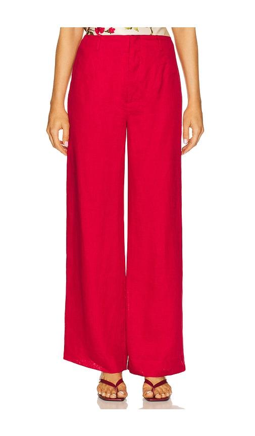 cami nyc iracemi high rise pant in red.