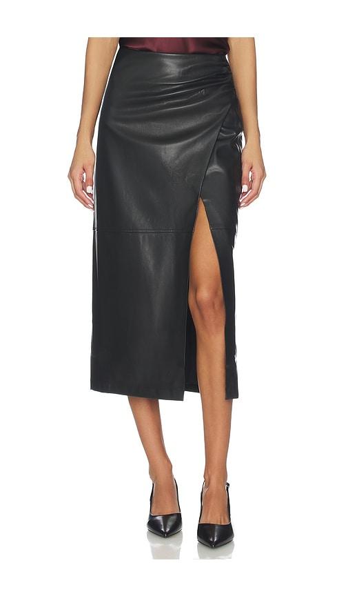 cami nyc lorena faux leather skirt in black.