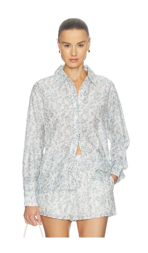 cami nyc rafella top in blue,white.