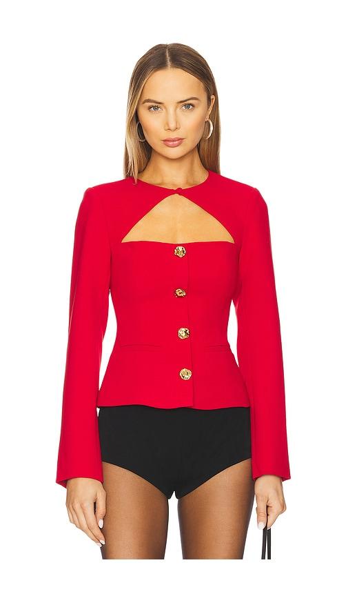cami nyc x revolve zaynab blazer in red.
