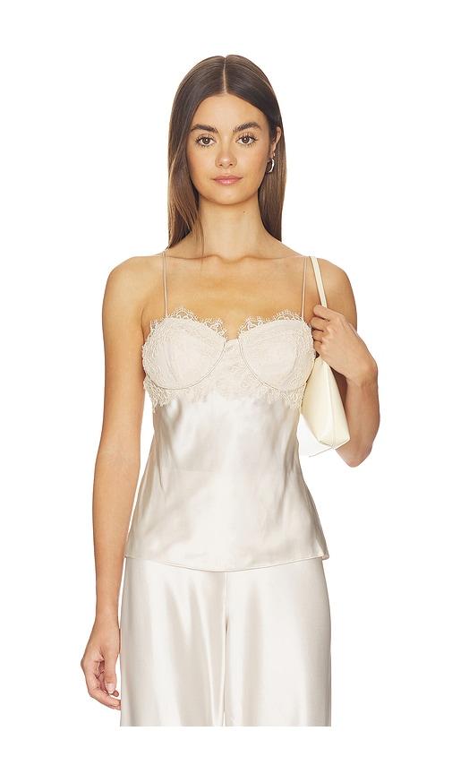 cami nyc zoie bustier camisole in metallic neutral.
