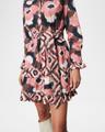 cami tiered-ruffle belted mini shirtdress