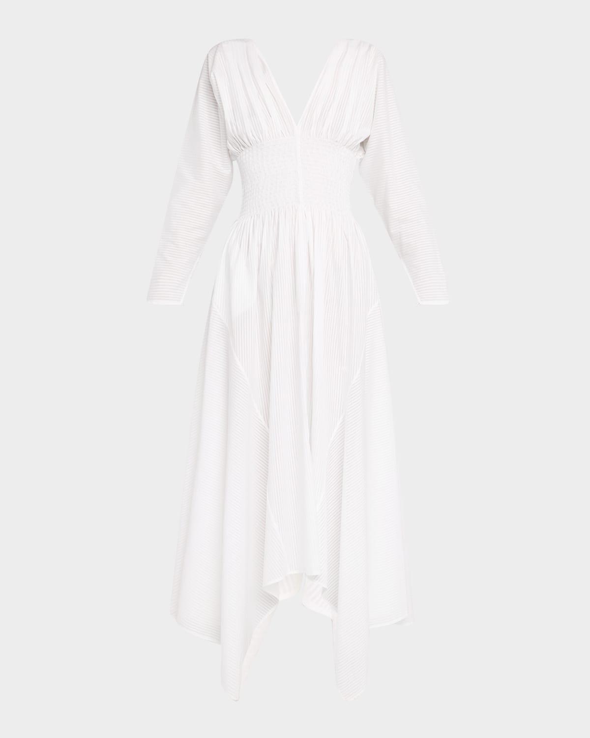 camicia shadow striped cotton batiste maxi dress