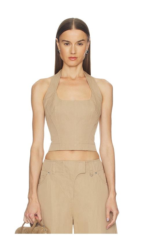 camila coelho amaia top in taupe.