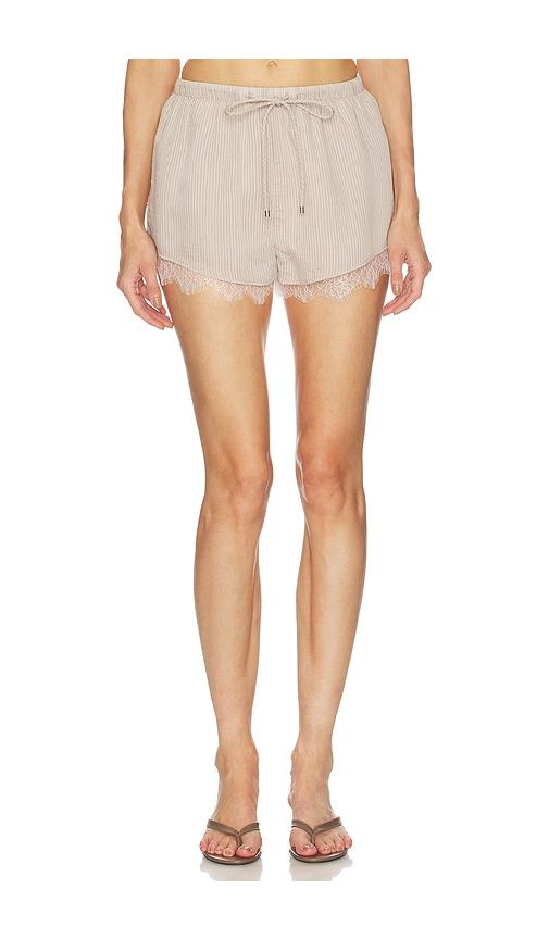 camila coelho amaya short in beige.