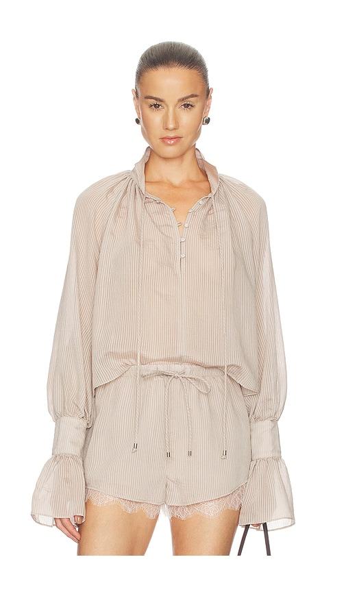 camila coelho amaya top in beige.