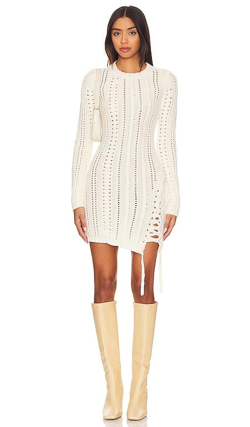 camila coelho anira cable dress in ivory.