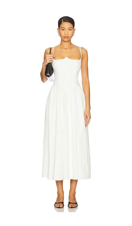 camila coelho antonella midi dress in white.